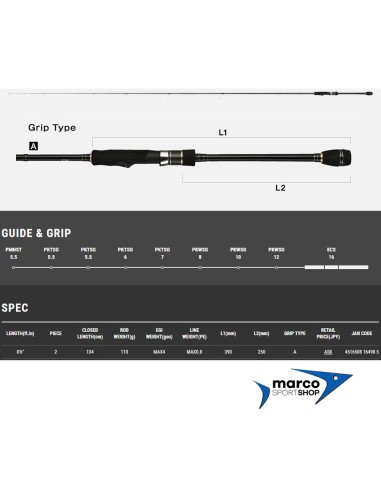 Canna da Eging Tailwalk Egist SSD 86 ML