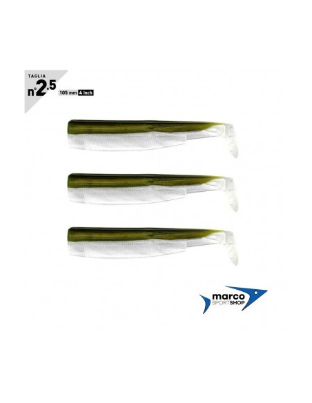 Fiiish Black Minnow Taglia 2,5 105 mm 3 Corpi Ricambio Khaki