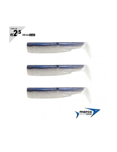 Fiiish Black Minnow Taglia 2,5 105 mm 3 Corpi Ricambio Electric Blue