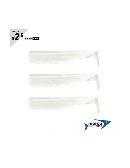 Fiiish Black Minnow Taglia 2,5 105 mm 3 Corpi Ricambio White