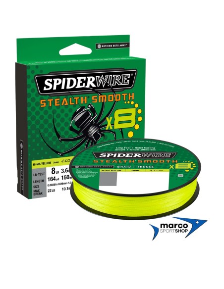 Trecciato da Pesca Spiderwire Stelth Smooth 8X Yellow 150 Mt
