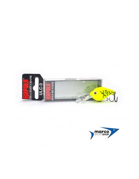 Rapala Ultra Light Crank Deep Runner 4 Gr 3 cm Chartreuse Tiger