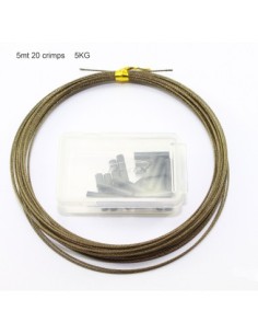 Climax Cavetto in acciaio 5 mt 20 Crimps 5 Kg 