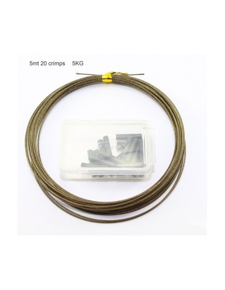 Climax Cavetto in acciaio 5 mt 20 Crimps 5 Kg 