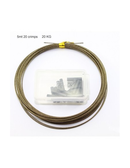 Climax Cavetto in Acciaio 5 mt 20 Crimps 20 Kg