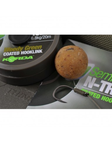 Korda N-Trap Semi-Stiff Treccia Rivestita 30 Lb Weedy Green