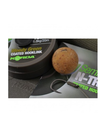 Korda N-Trap Semi-Stiff Treccia Rivestita 20 Lb Weedy Green
