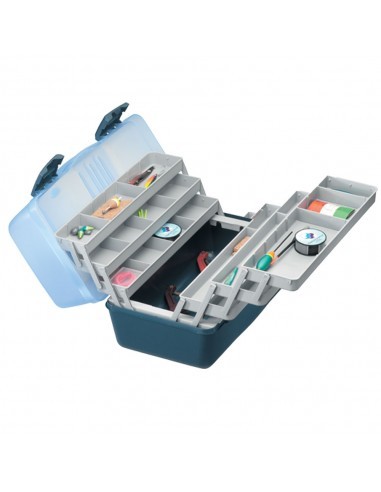 ART.138/6TABB Plastica Panaro Valigetta Sirena 6 Ripiani Grande Azzurro/Grigio