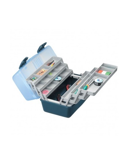 ART.138/6TABB Plastica Panaro Valigetta Sirena 6 Ripiani Grande Azzurro/Grigio