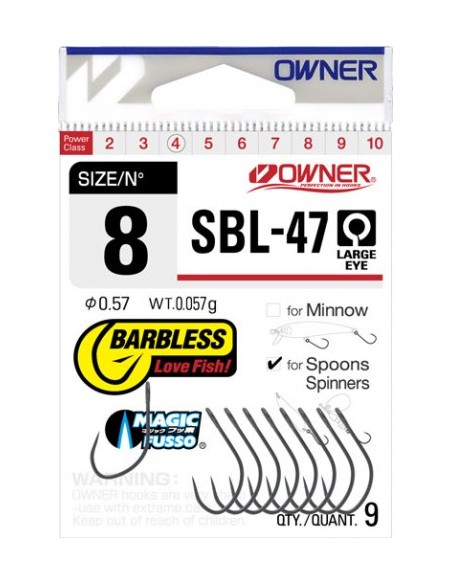 OWNER Ami singoli senza ardiglione SBL-47 Size 4