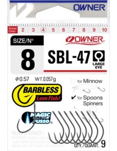 OWNER Ami singoli senza ardiglione SBL-47 Size 8