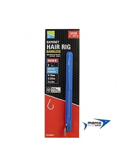 Preston Bayonet Hair Rigs Senza Ardiglione amo 12 filo 0,19 mm