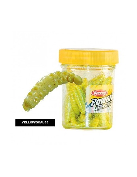 Berkley PowerBait Power Sparkle Honey Worm Yellow Scales