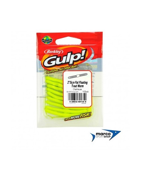 Berkley Gulp Fat Floating Trout Worm 5 cm Chartreuse