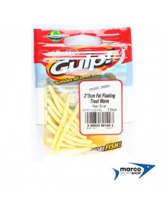 Berkley Gulp Fat Floating Trout Worm 5 cm Bianco Pearl Silver 2