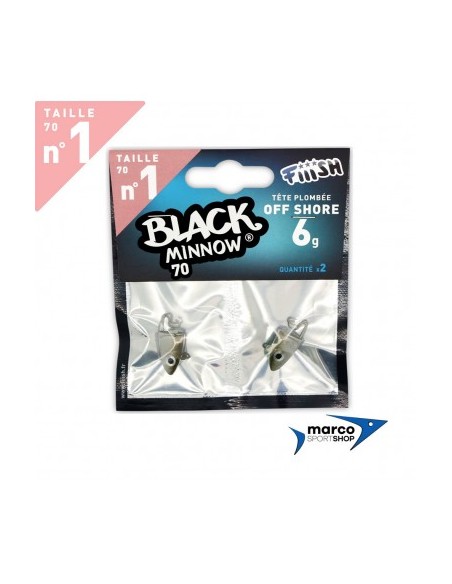 Fiiish Black Minnow Testina Piombata Off Shore 6 Gr