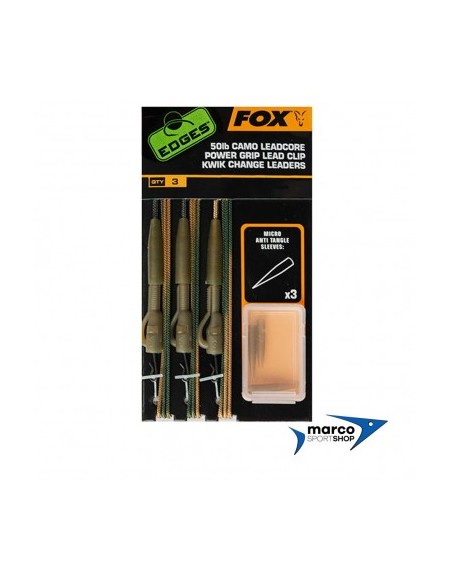 Fox 50 Lb Camo Leadcore Power Grip Lead Clips Kwink Change Leaders